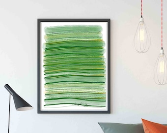 Printable Art | Wall Art| Green Art | Stripes | Monochromatic | Minimalist | Instant Download | Large Print | Wall Decor | RegiaArt