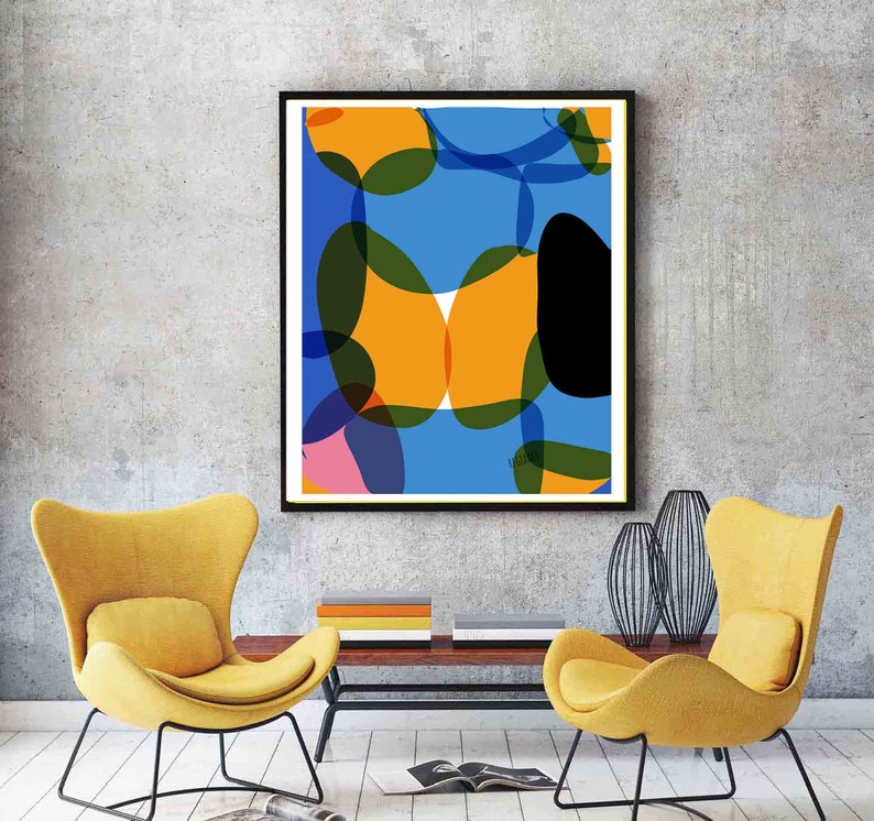 Printable Abstract Art Bold Colors Modern Abstract Painting Etsy