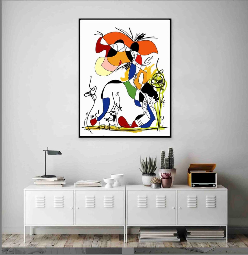 Colorful Digital Drawing Printable Art Abstract Print Instant Download 24x30 Line Wall Art Home Decor RegiaArt Expressionism Art