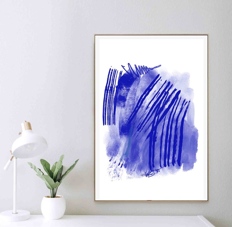 Printable Abstract Art Home Decoration Wall Art to Download Modern Painting RegiaArt White Blue Art Scandinavian Art Minimalist Print