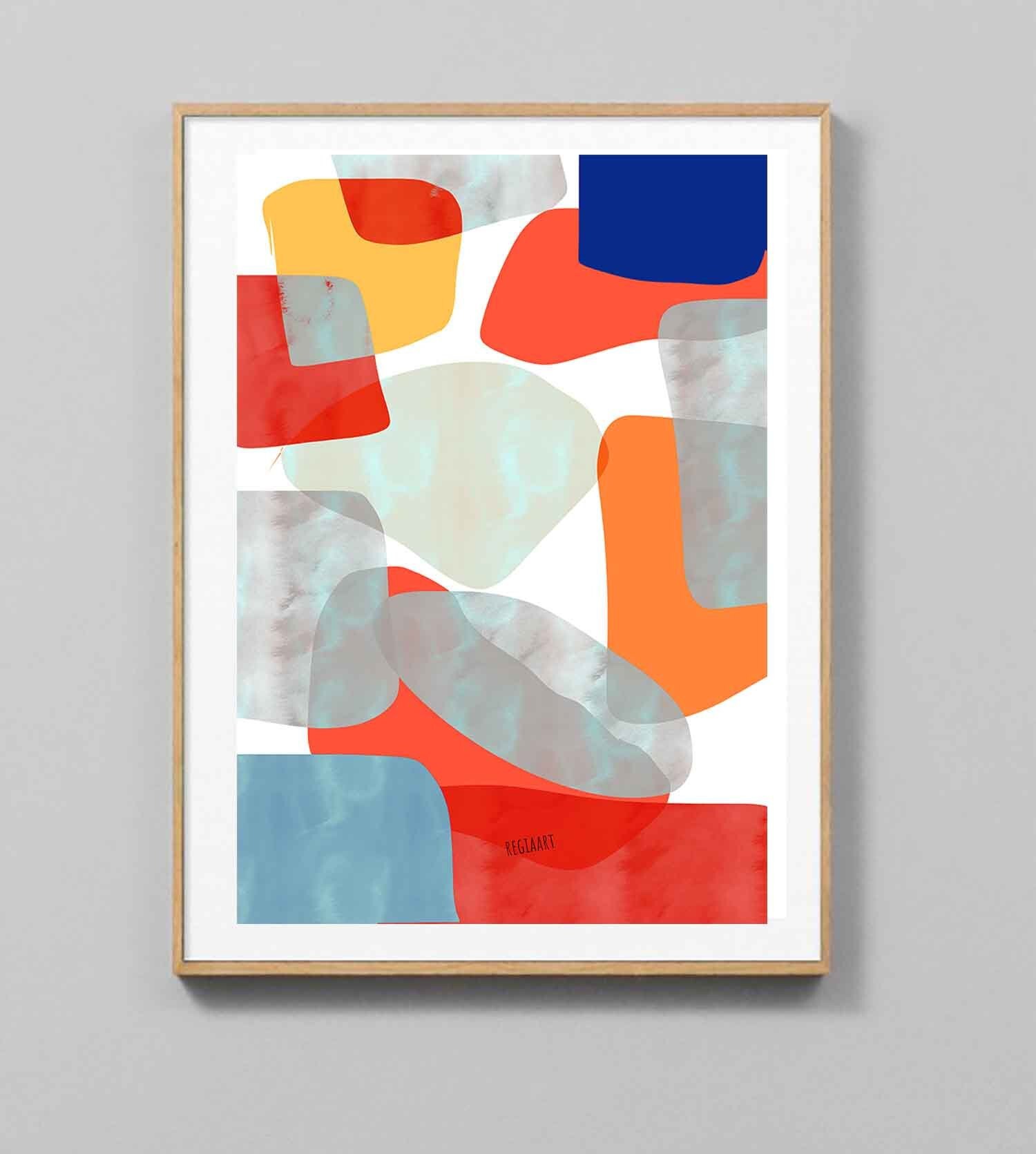 Abstract tumbler wrap digital printable art hand painted