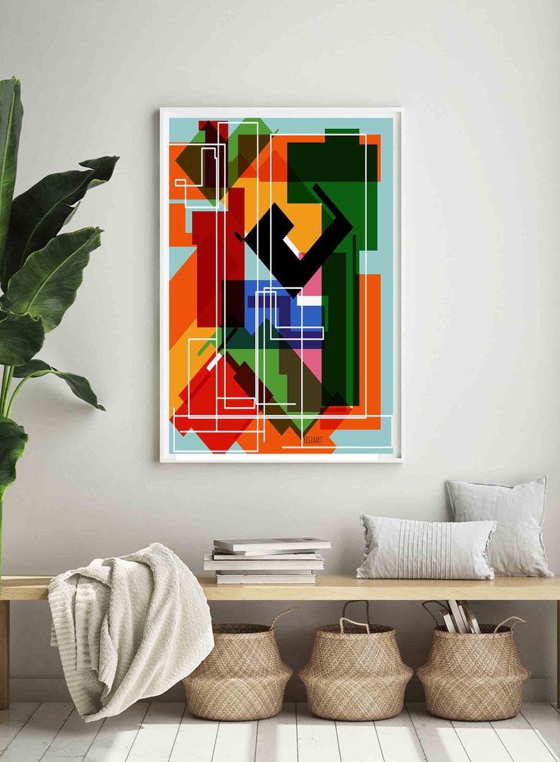 Printable Wall Art Bright Colors Geometric Art Instant Etsy