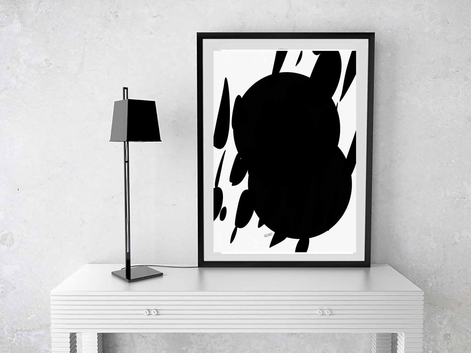 Printable Abstract Wall Art, Black and White Abstract Art