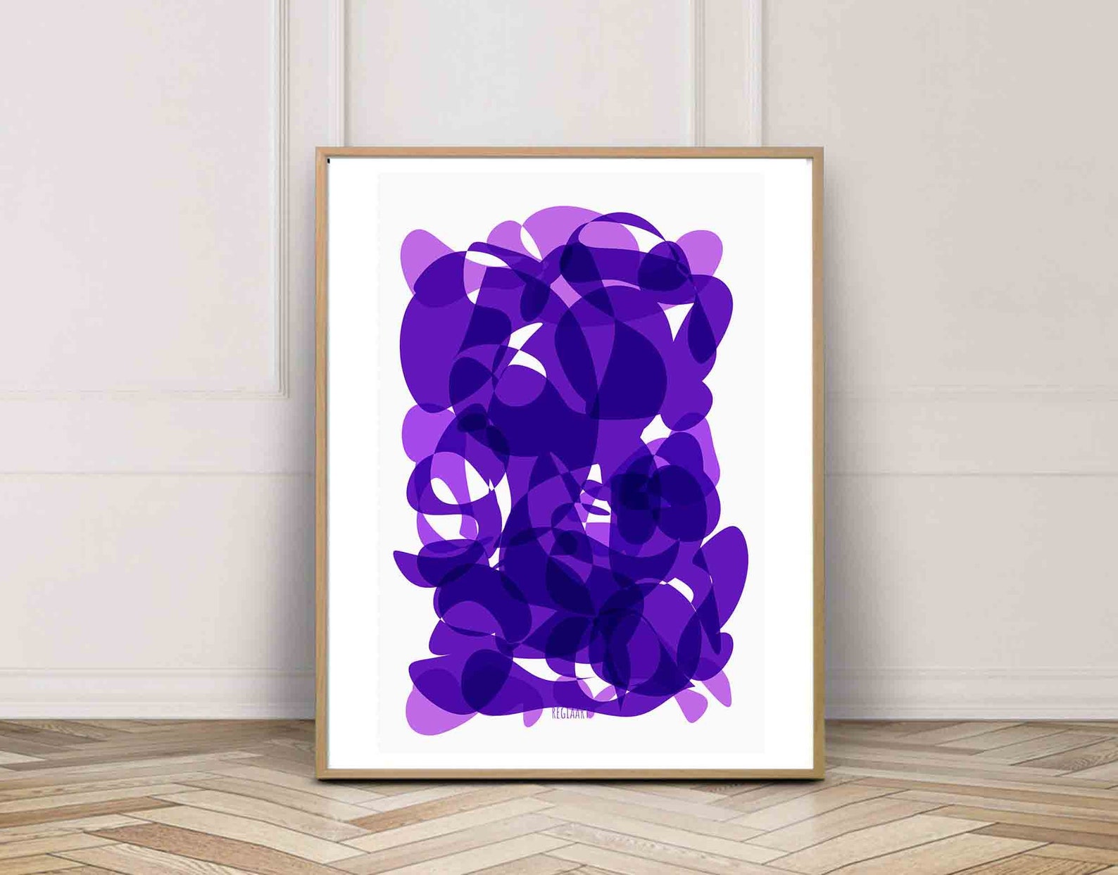 Purple Art Printable Abstract Wall Art Minimal Organic | Etsy