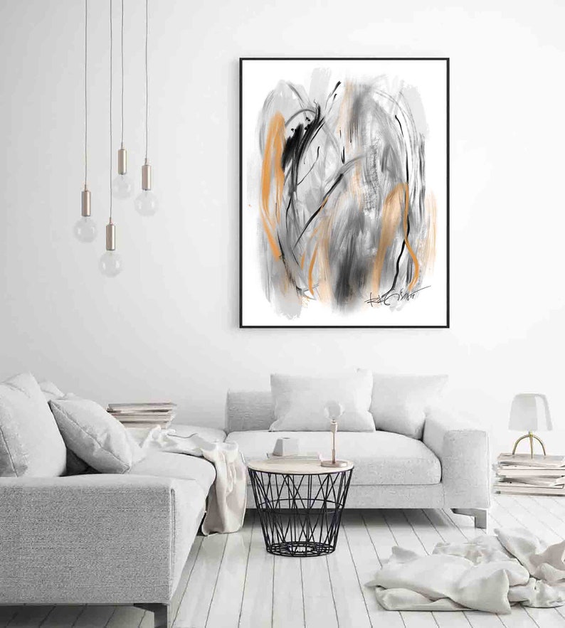 Printable Abstract Art Black Gray Ochre Art Large Wall Art Etsy