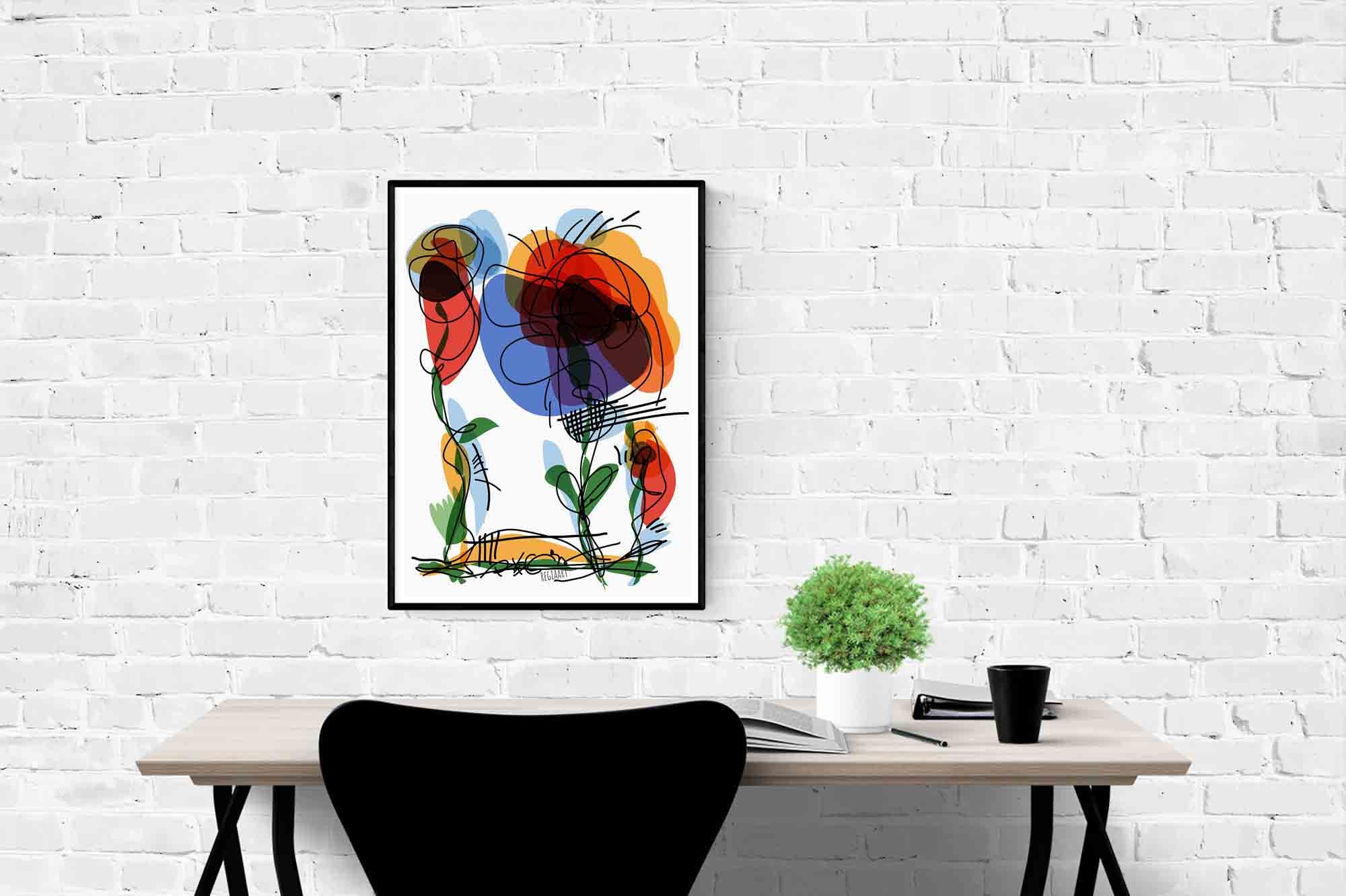 Colorful Digital Drawing Printable Art Abstract Print Instant Download 24x30 Line Wall Art Home Decor RegiaArt Expressionism Art
