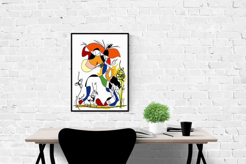Colorful Digital Drawing Printable Art Abstract Print Instant Download 24x30 Line Wall Art Home Decor RegiaArt Expressionism Art