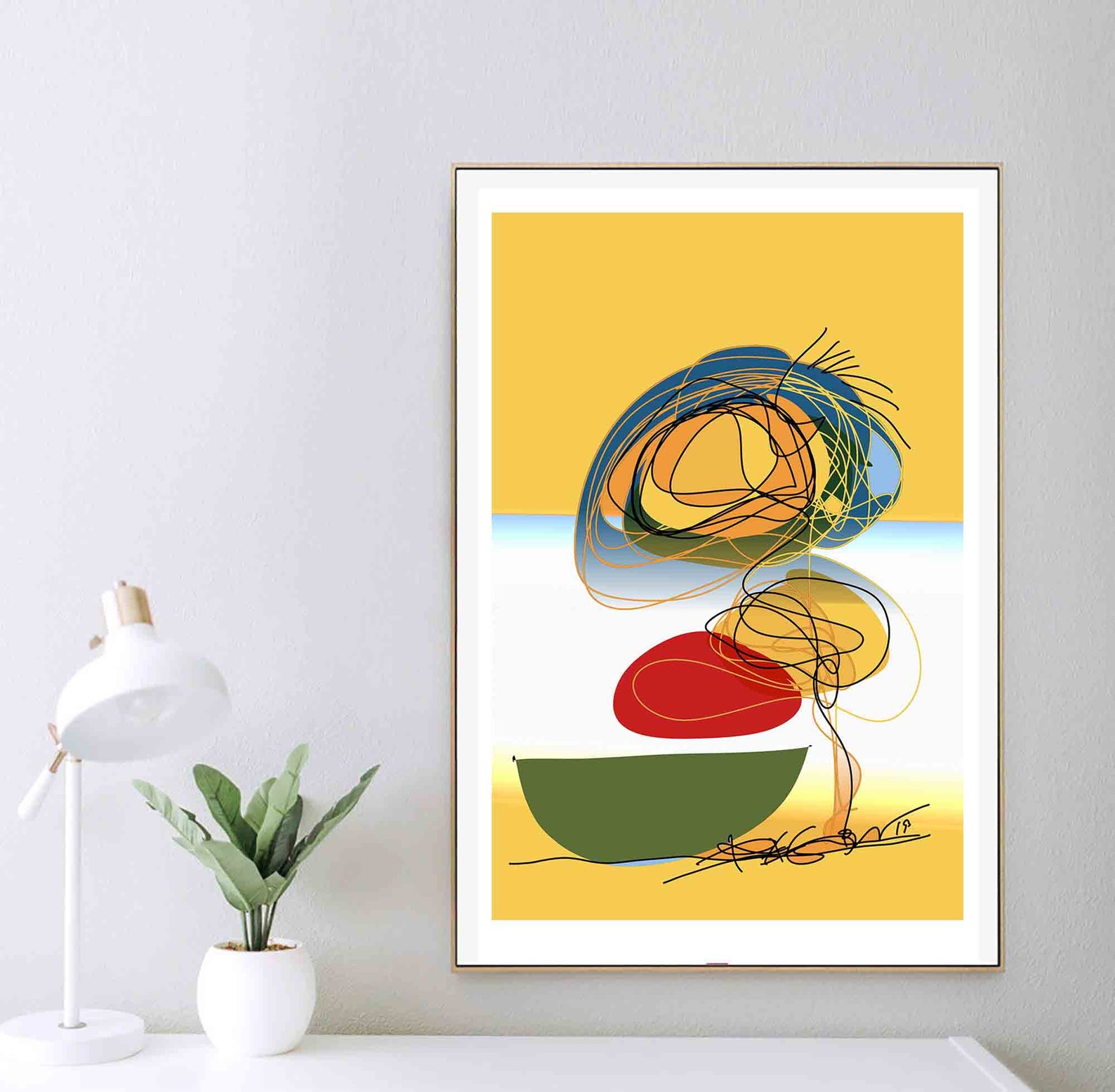 Printable Abstract Wall Art Yellow Art Large Abstract | Etsy