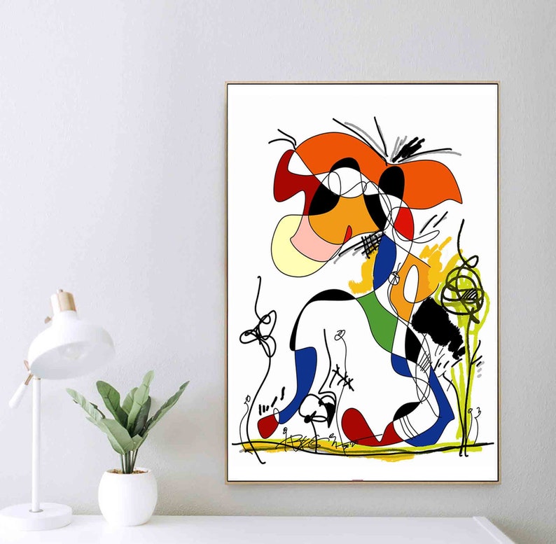 Colorful Digital Drawing Printable Art Abstract Print Instant Download 24x30 Line Wall Art Home Decor RegiaArt Expressionism Art