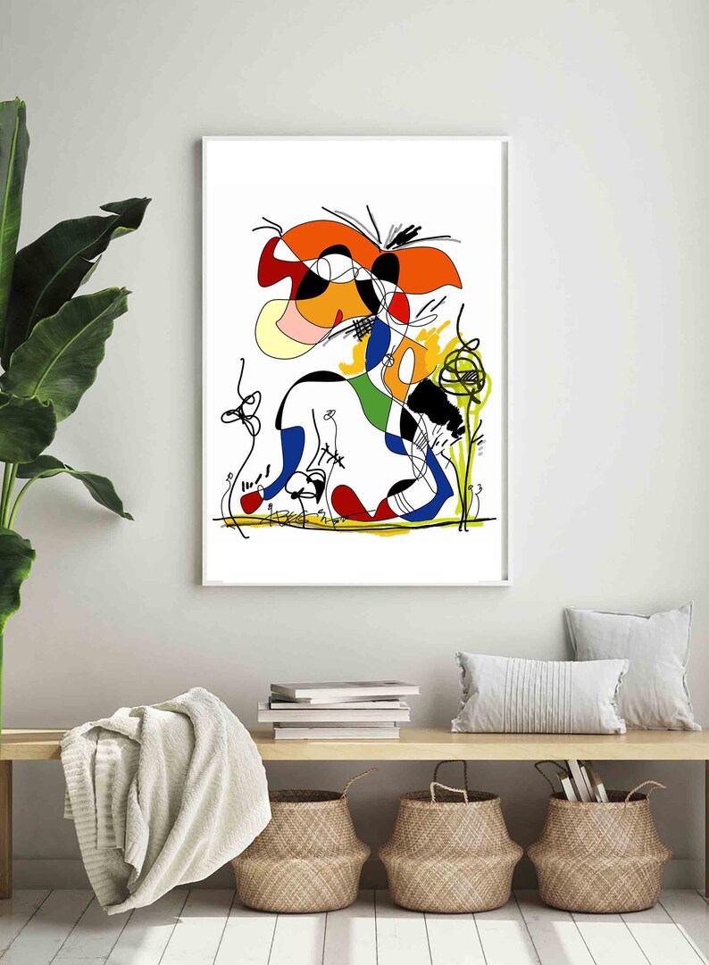 Colorful Digital Drawing Printable Art Abstract Print Instant Download 24x30 Line Wall Art Home Decor RegiaArt Expressionism Art