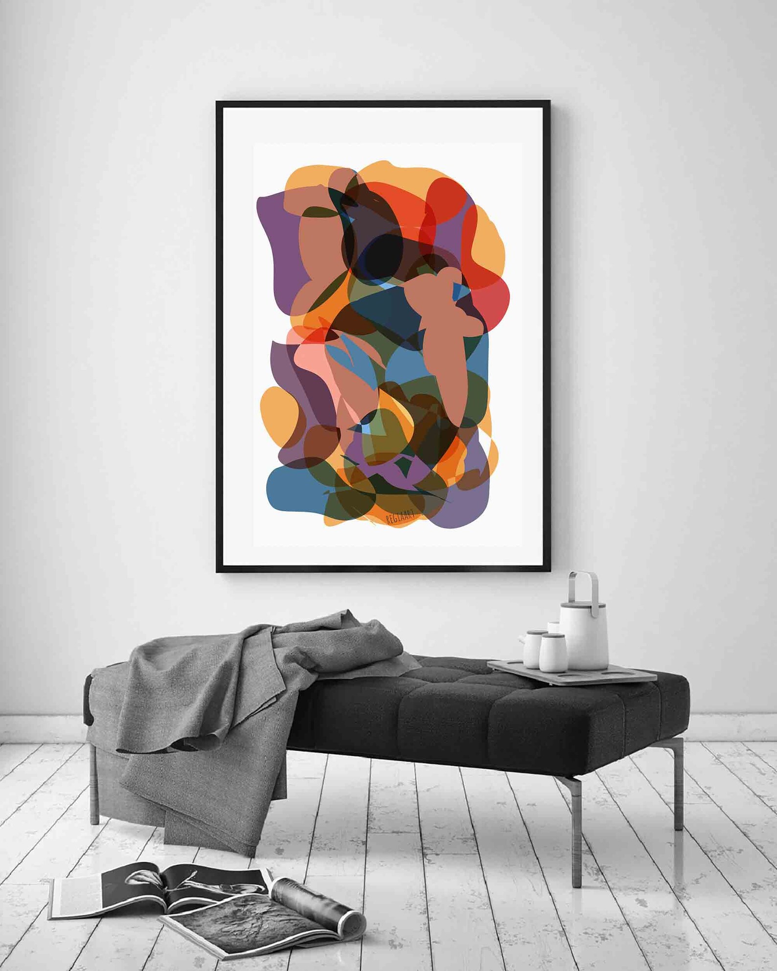 Printable Abstract Wall Art Orange Colors Organic Art Etsy