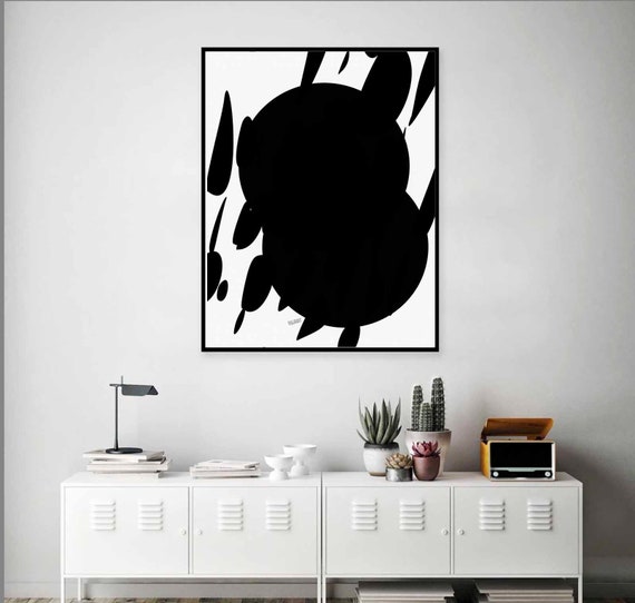 Printable Abstract Wall Art, Gothic glam decor, Black and White Abstract Art, Instant Download, Minimalist Design, Home Decor, RegiaArt