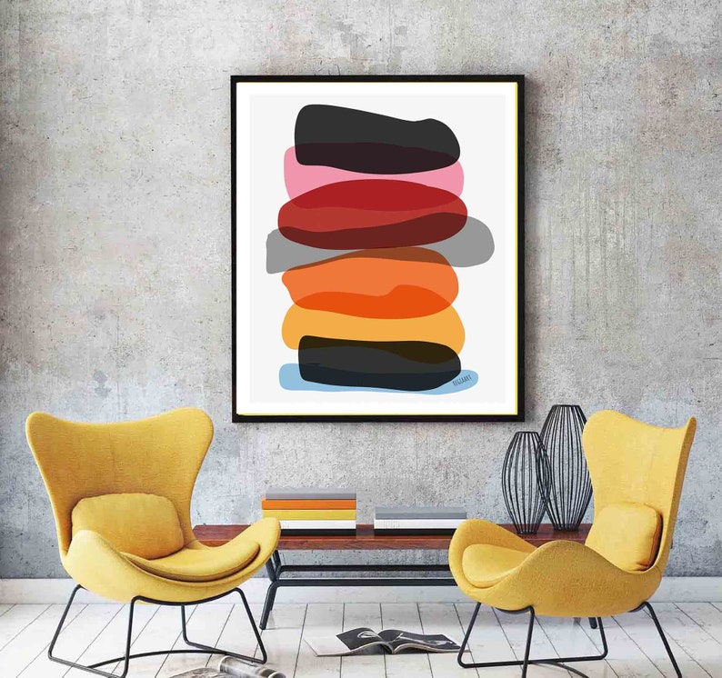 Printable Abstract Art Bright Wall Art Instant Download Etsy