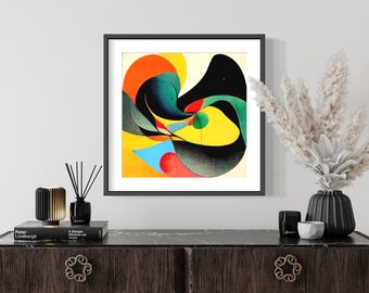 Instant Download, Generative Digital Art, Abstract Wall Art, Curves Art Print, Room Decor