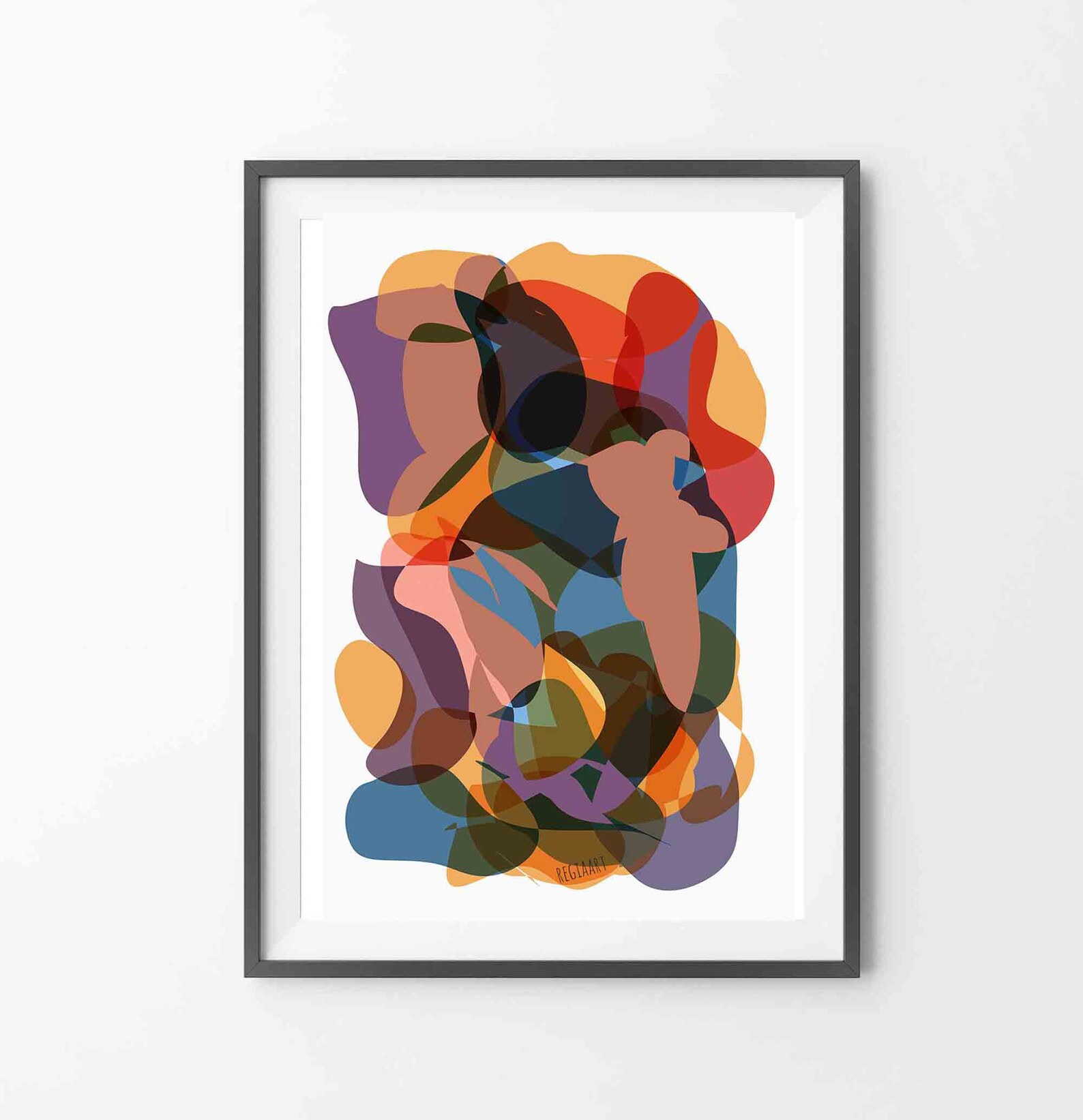Printable Abstract Wall Art Orange Colors Organic Art Etsy