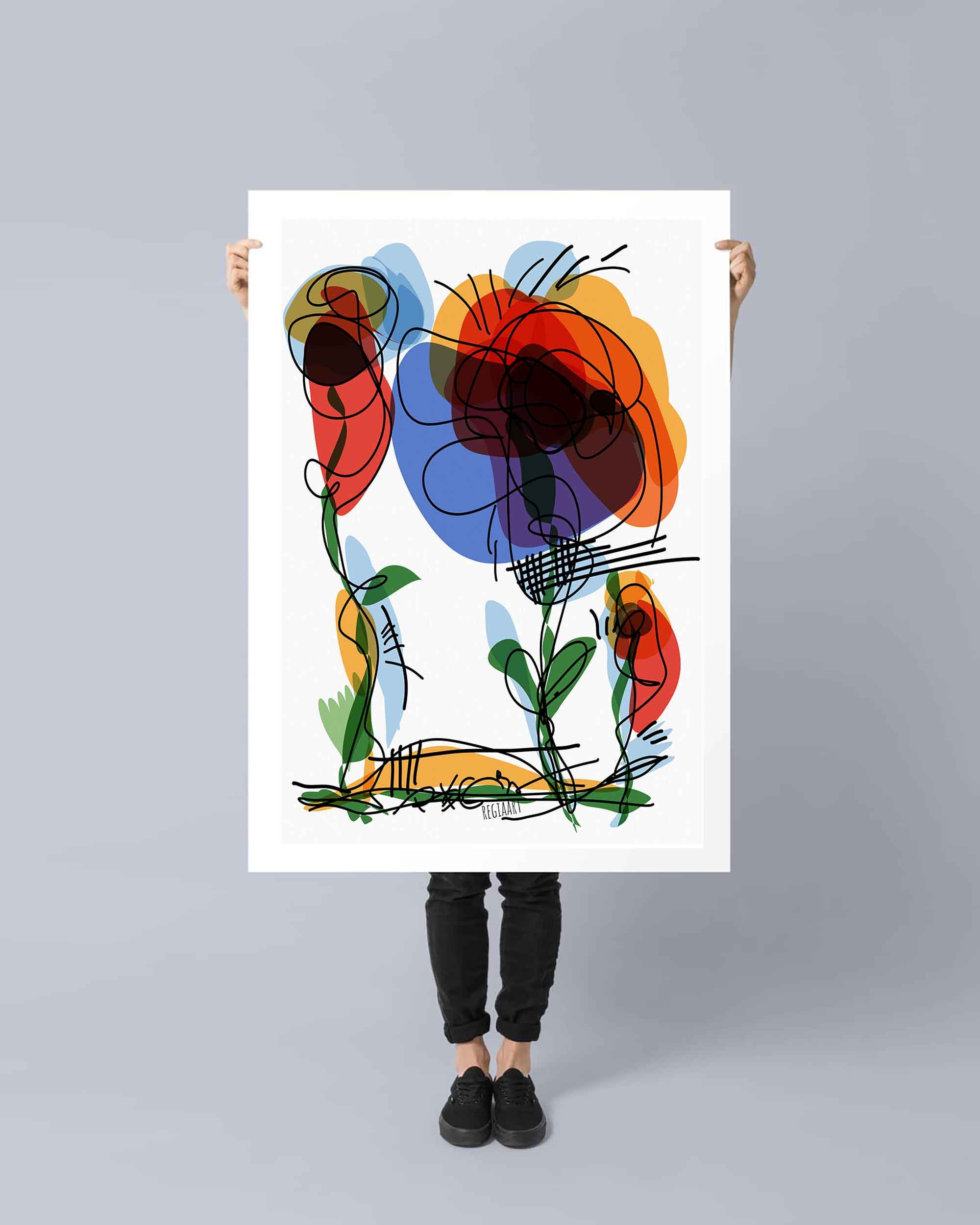 Colorful Digital Drawing Printable Art Abstract Print Instant Download 24x30 Line Wall Art Home Decor RegiaArt Expressionism Art