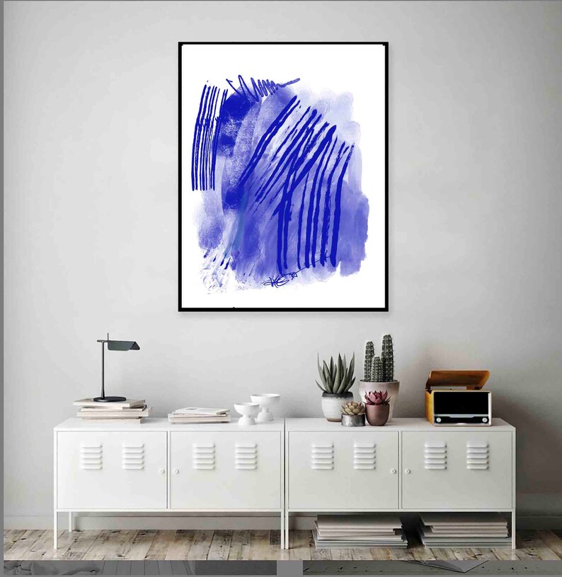 Printable Abstract Art Home Decoration Wall Art to Download Modern Painting RegiaArt White Blue Art Scandinavian Art Minimalist Print