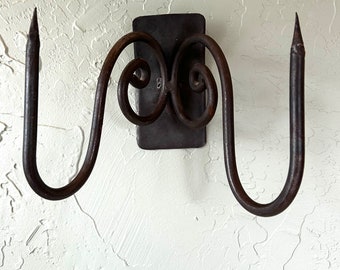 Candle Sconce Rustic Primitive Hand Forged Farmhouse Black Wrought Iron