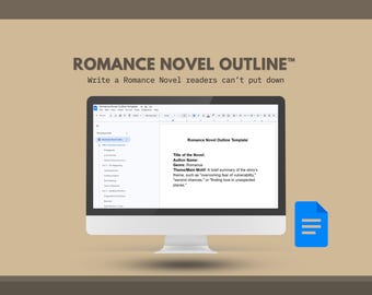 Modèle de plan de roman d'amour pour Google Docs | Fiche de structure narrative | Planificateur d'histoire pour écrivains | Guide de structure d'intrigue