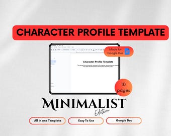 Character Profile Template for Writers | Google Docs Editable | Fiction & DnD Character Sheet | Novel Planning Worksheet