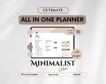 Begripsjabloon - ALLES IN ÉÉN | Life Notion Planner-dashboard | Minimalistische editie notie ultieme levensplanner | Ultieme | Digitale Planner