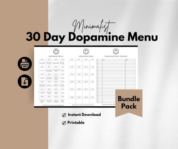 30-Day Dopamine Detox Tracker | Printable Screen-Free Challenge | Self-Care Planner for Mental Clarity | Daily Activity Tracker