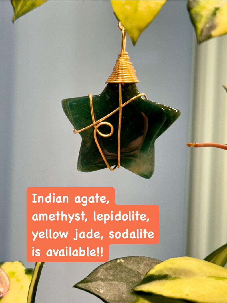 Trellis 5,5 inch met kristallen ster sodaliet, gele jade, Indiase agaat, lepidoliet afbeelding 2