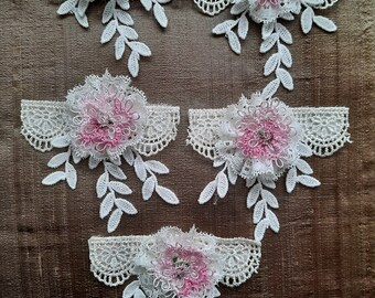 A set of 5 embellishments inspired by Gi Kerr.  My variegated pink and white tatted flowers are in the middle of this sweet and lovely set.