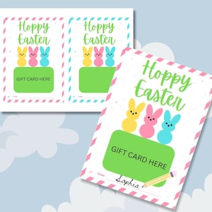 Hoppy Ostergeschenkkartenhalter, druckbares Geschenk für Ostern, Halter für Geschenk des Kindes, Geldhalter für Ostern, Geschenkkartenhalter für Lehrer