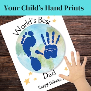 Fathers Day Handprint Art, Fathers Day Activity, Fathers Day Craft, Fathers Day Gift