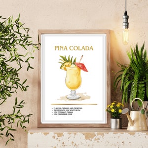 Set of 6 Popular Cocktail Prints, Bar Cart Prints, Classic Cocktail Wall Art, Minimalist Alcohol Prints, Retro Wall Art, Minimalist Wall Art