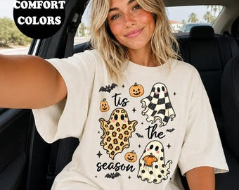 tis the season T-Shirt, Gothic Halloween Shirt, Spooky Bats Leopard Tee, Funny Sweatshirt, Vintage Fall Hoodie, Dark Aesthetic Gift