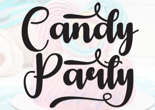Candy Party Font, Beautiful Font, Script Font, Vintage Font, Retro ...