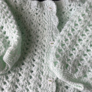 Crochet Baby Set green sweeter image 3