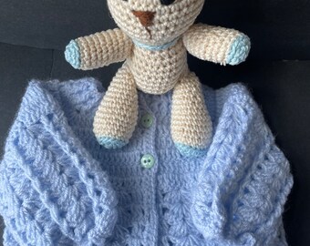 Crochet Blue Sweeter & teddy