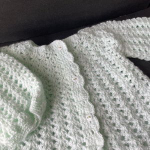 Crochet Baby Set green sweeter image 4