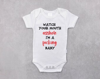 Funny Baby Bodysuit, Inappropriate Gift for Baby, Baby Shower Gift