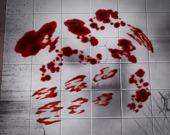 Blood Pool Effect Set for ~1/12 or six inch action figures - 13 piece set