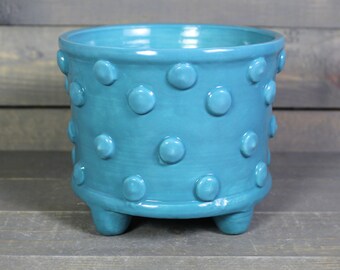 Ceramic Planter - Planter Pot with Bumpy Texture - Bumpy Pot Planter with Feet - Succulent Pot