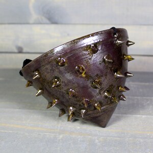 Ceramic Hanging Planter Dark Red Copper Spiked Hanging Succulent Pot Indoor Hanging Planter image 2