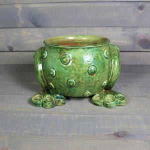 Ceramic Frog Planter - Frog Leg Planter Pot - Frog Succulent Plant Pot - Ceramic Succulent Pot
