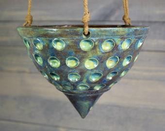 Hanging Planter - Hanging Succulent Pot with Dimples - Indoor Hanging Planter