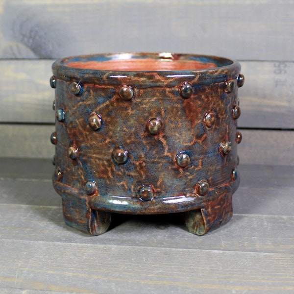 Ceramic Planter - Planter Pot with Bumpy Texture - Bumpy Pot Planter with Feet - Succulent Pot