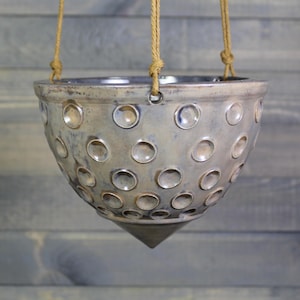 Orange Purple Ceramic Hanging Planter - Succulent Pot with Dimples