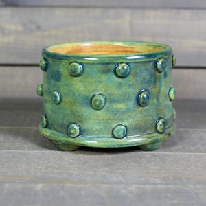 Small Succulent Planter - Ceramic Planter Pot with Bumpy Texture -  Mini Cactus Planter
