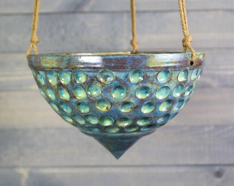 Hanging Planter - Hanging Succulent Pot with Dimples - Indoor Hanging Planter