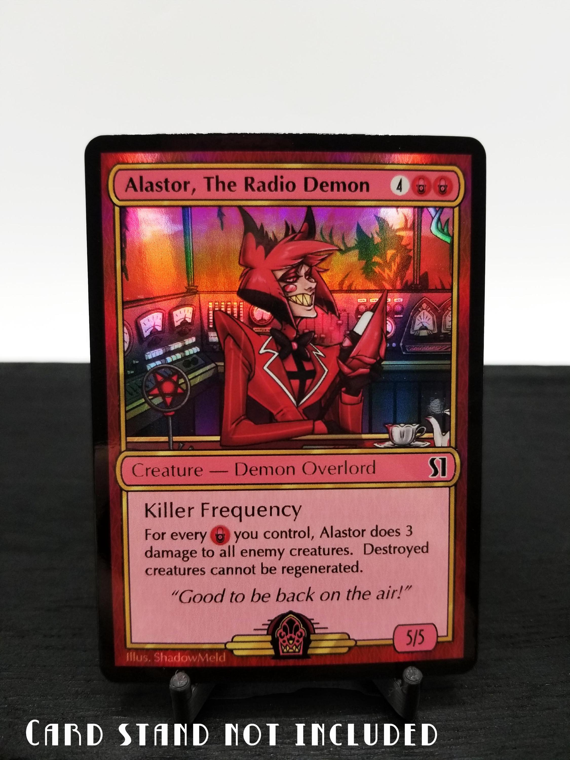 alastor mtg card Hazbin Hotel Alastor Fancard TCG Style