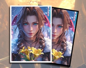 Final Fantasy Card Sleeves Aerith  Card Sleeves TCG Accessories Gifts High Quality Art Sleeves Commander Card Sleeves