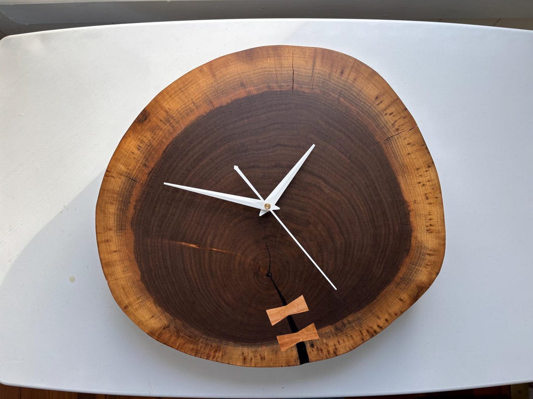 Live Edge Walnut Wall Clock - Etsy