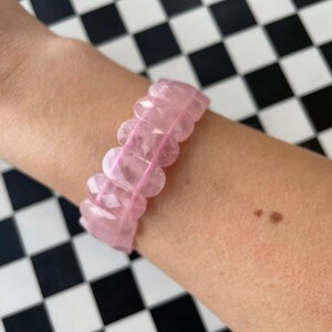 Dazzling Rose Quartz Faceted Beaded Crystal Bracelet